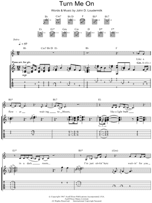 Turn Me On by Norah Jones - Sheet Music