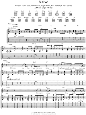 Naive by The Kooks - Sheet Music