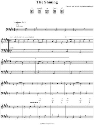 The Shining by Badly Drawn Boy - Sheet Music