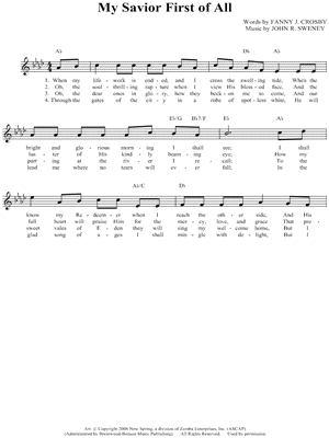 My Savior First of All