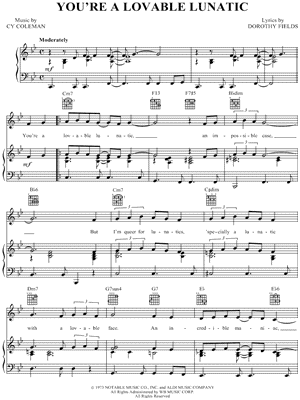 You're a Lovable Lunatic by Ken Howard - Sheet Music