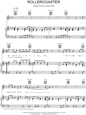 Rollercoaster by Everything But the Girl - Sheet Music