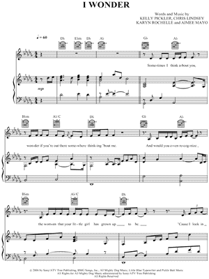 I Wonder by Kellie Pickler - Sheet Music
