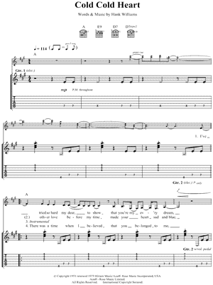 Cold Cold Heart by Norah Jones - Sheet Music