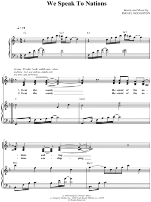 We Speak To Nations by Israel & New Breed - Sheet Music