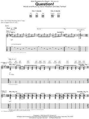 Question! by System of a Down - Sheet Music