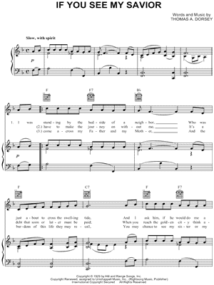 If You See My Savior by Mahalia Jackson - Sheet Music