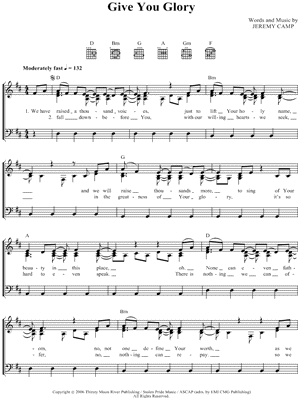 Give You Glory by Jeremy Camp - Sheet Music