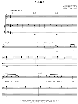 Grace by Michael W. Smith - Sheet Music