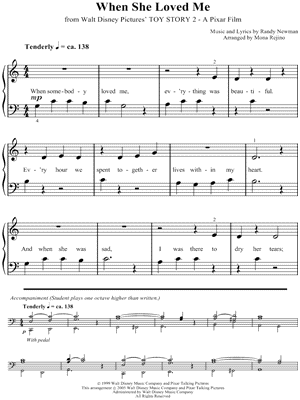 When She Loved Me by Sarah McLachlan - Sheet Music