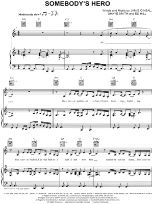 Somebody's Hero by Jamie O'Neal - Sheet Music