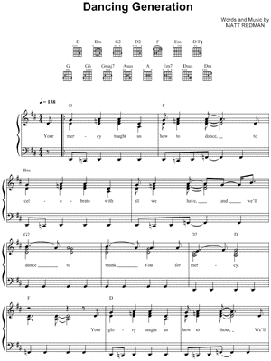 Dancing Generation by Matt Redman - Sheet Music