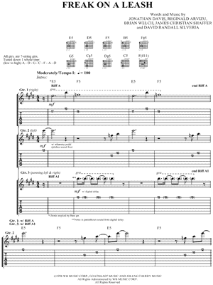Freak on a Leash by Korn - Sheet Music