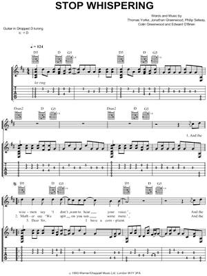 Stop Whispering by Radiohead - Sheet Music