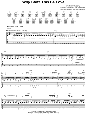 Why Can't This Be Love by Van Halen - Sheet Music