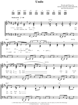 Undo by Rush of Fools - Sheet Music