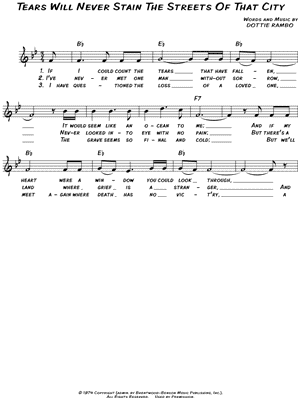 Tears Will Never Stain the Streets of That City