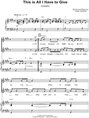 This Is All I Have To Give by Todd Agnew - Sheet Music