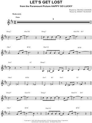 Let's Get Lost from Happy Go Lucky - Sheet Music