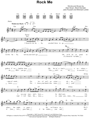 Rock Me by Great White - Sheet Music