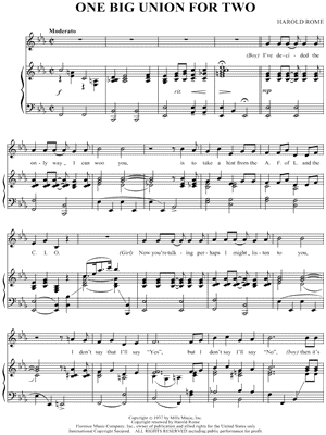 One Big Union for Two from Pins and Needles - Sheet Music
