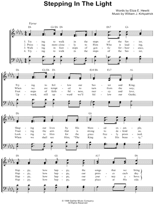 Stepping In The Light by Bill & Gloria Gaither - Sheet Music