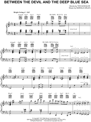 Between the Devil and the Deep Blue Sea by Diana Krall - Sheet Music