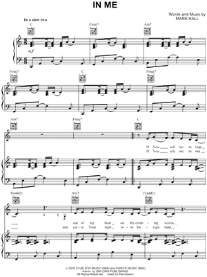 In Me by Casting Crowns - Sheet Music