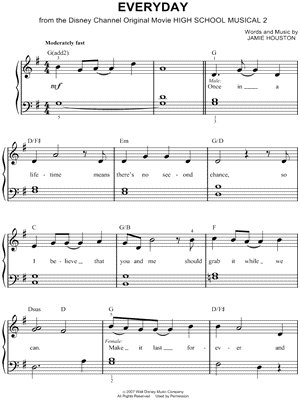 Everyday from High School Musical 2 - Sheet Music