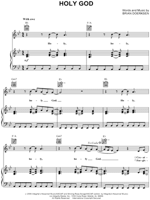 Holy God by Brian Doerksen - Sheet Music