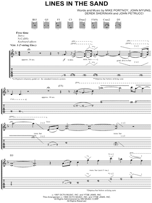 Lines In the Sand by Dream Theater - Sheet Music