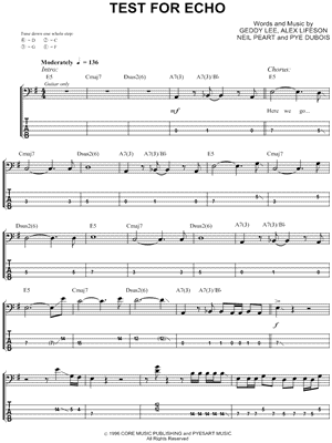 Test for Echo by Rush - Sheet Music