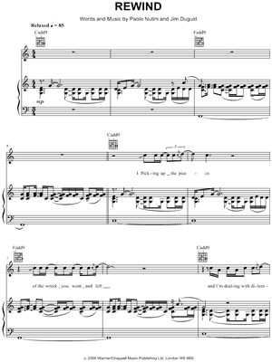 Rewind by Paolo Nutini - Sheet Music