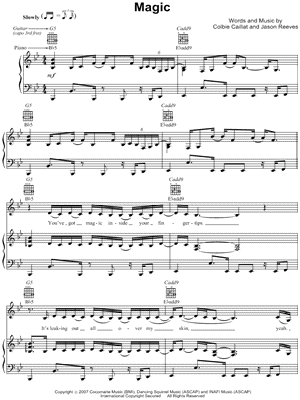 Magic by Colbie Caillat - Sheet Music