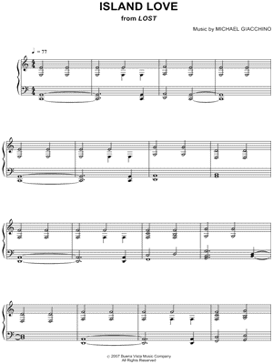 Island Love from Lost - Sheet Music