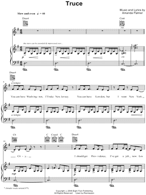 Truce by The Dresden Dolls - Sheet Music