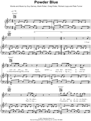 Powder Blue by Elbow - Sheet Music