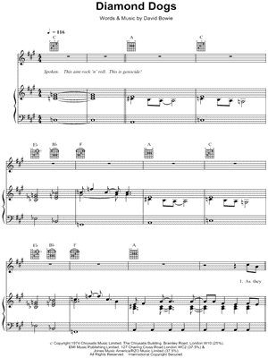 Diamond Dogs by David Bowie - Sheet Music
