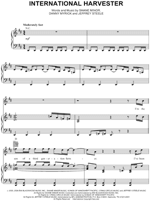 International Harvester by Craig Morgan - Sheet Music