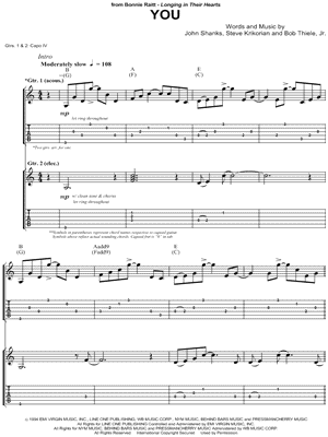 You by Bonnie Raitt - Sheet Music