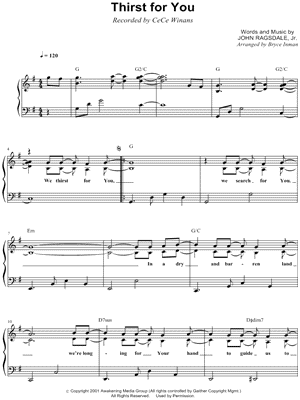 Thirst for You by Cece Winans - Sheet Music