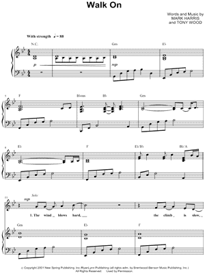 Walk On by 4Him - Sheet Music