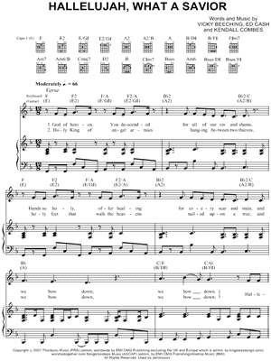 Hallelujah, What a Savior by Vicky Beeching - Sheet Music