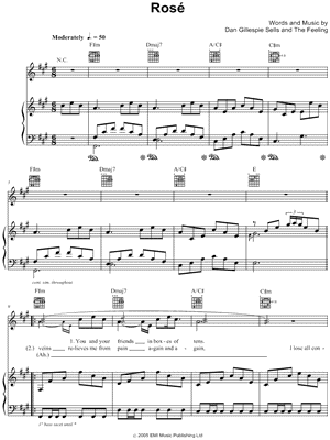 Rosé by The Feeling - Sheet Music
