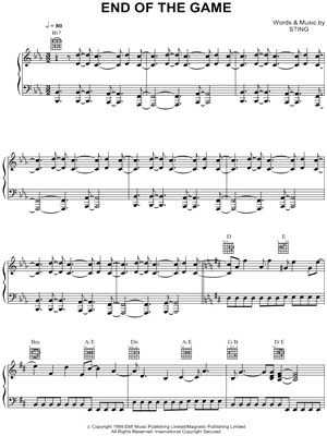 End of the Game by Sting - Sheet Music