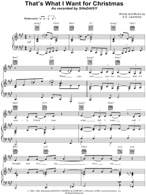 That's What I Want for Christmas by SHeDAISY - Sheet Music