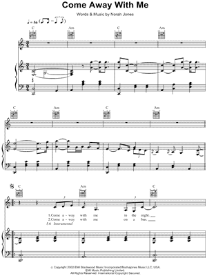 Come Away With Me by Norah Jones - Sheet Music