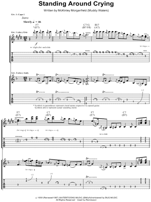 Standing Around Crying by Eric Clapton - Sheet Music