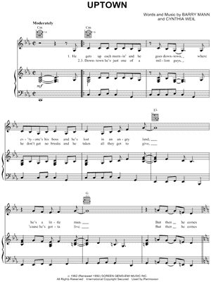 Uptown by The Crystals - Sheet Music