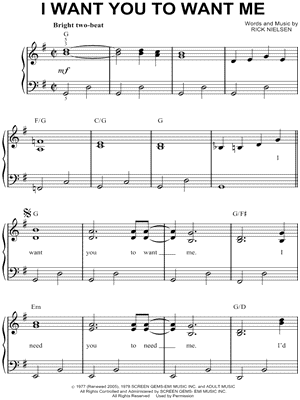 I Want You To Want Me by Cheap Trick - Sheet Music